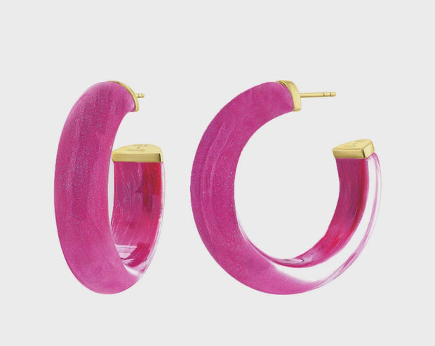 1.5" Small Dahlia Illusion Hoop Earrings
