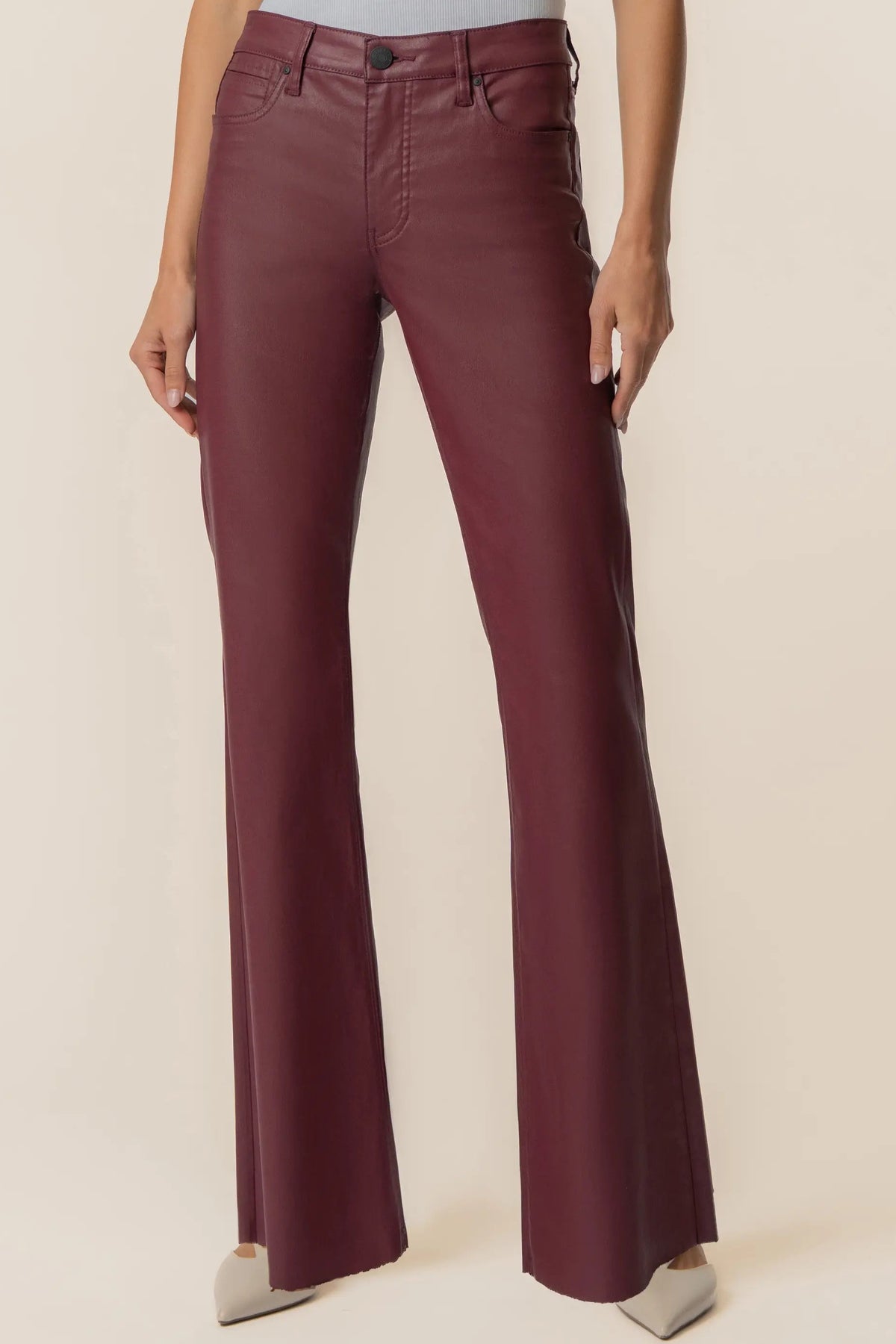 Stella High Rise Coated Fab Ab Flare w/ Raw 31" - Wine Cup