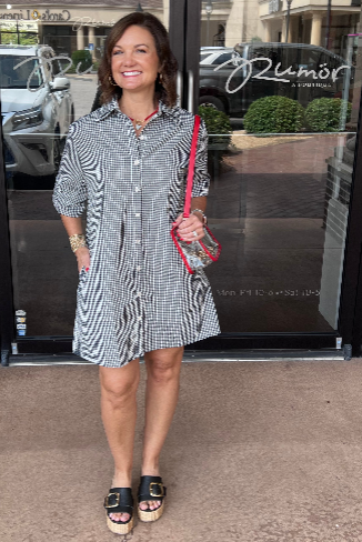 Gingham Check Shirt Dress
