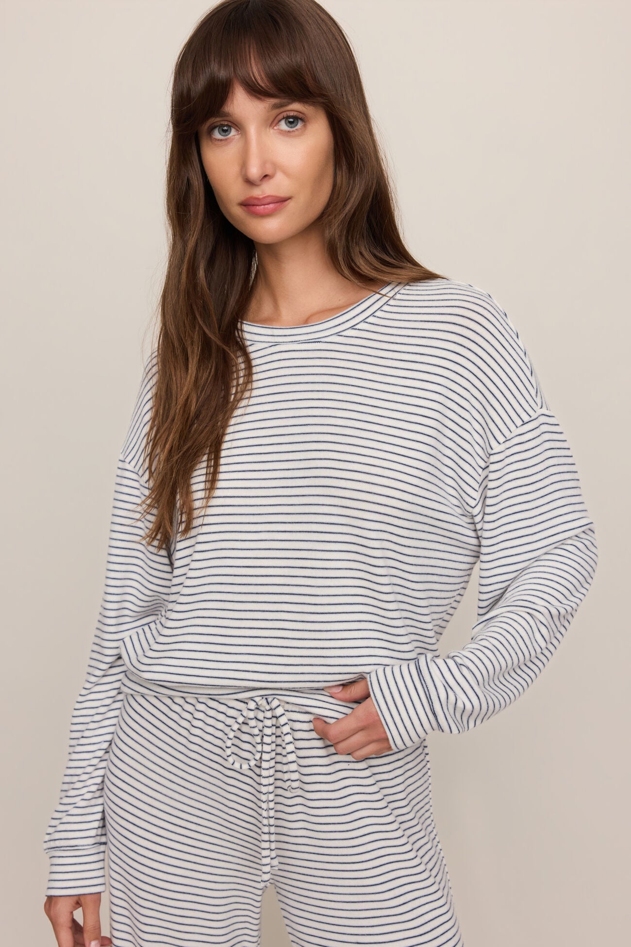 Classic Stripe LS Top - Eclipse
