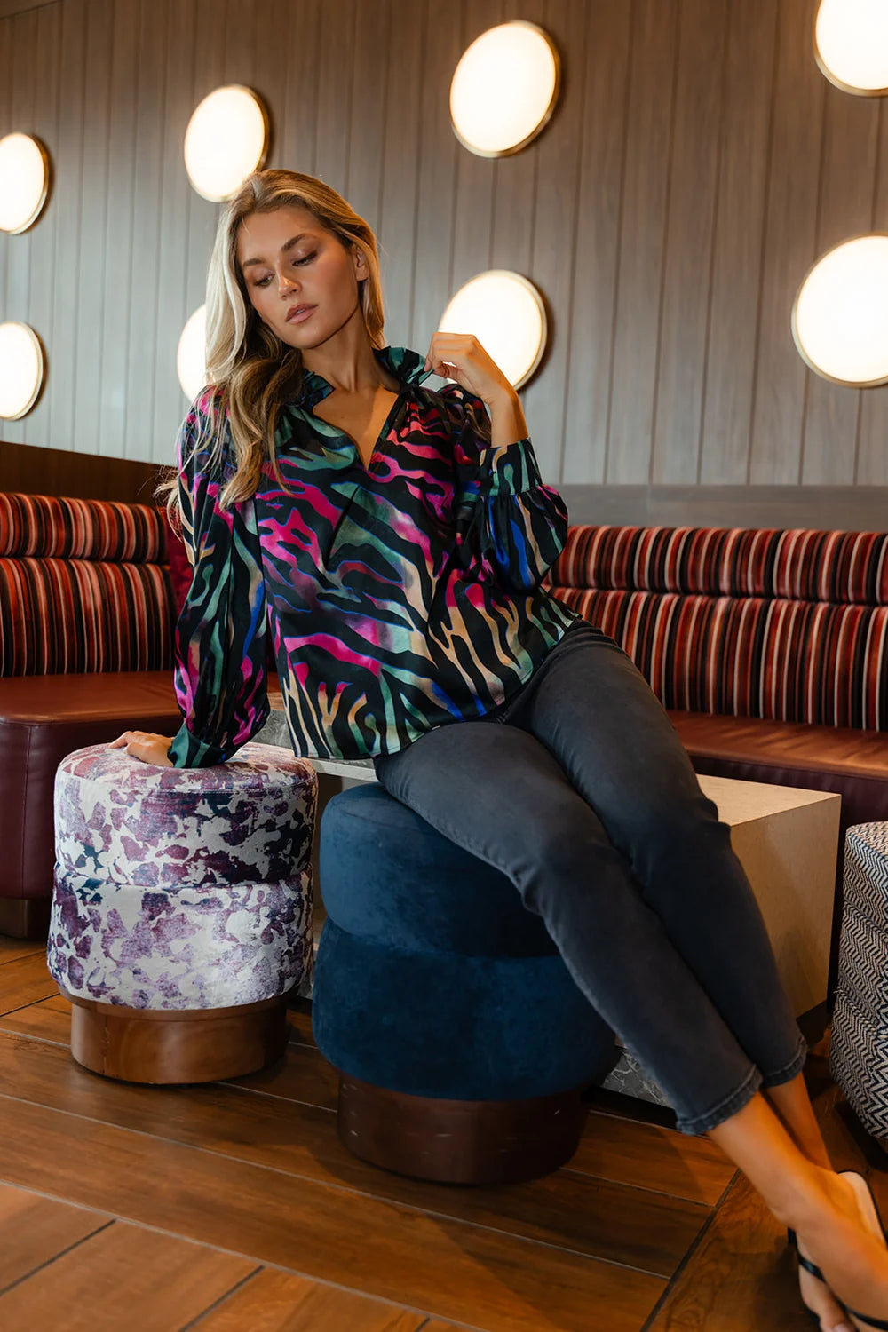 Phoebe Top - Prism Zebra