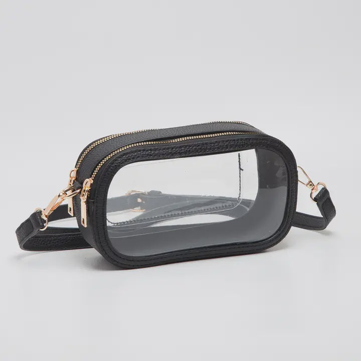 Game Day Stadium Clear Oval Bag - Black
