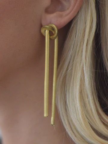 Tied Down Earrings - Gold