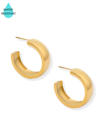 Elle Medium Hoops - Gold