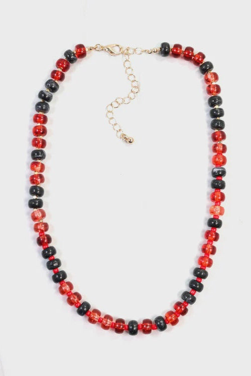 Ellison Stone Necklace - Red / Black