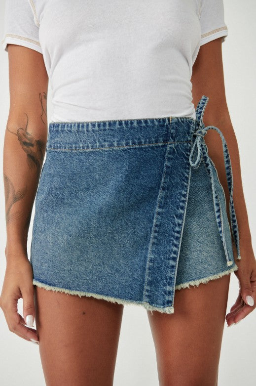 Emmy Denim Skort - Misty Blue