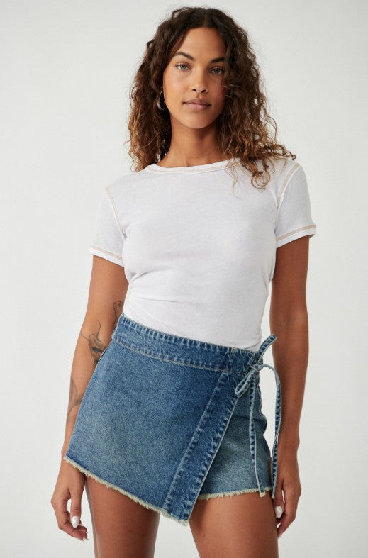 Emmy Denim Skort - Misty Blue