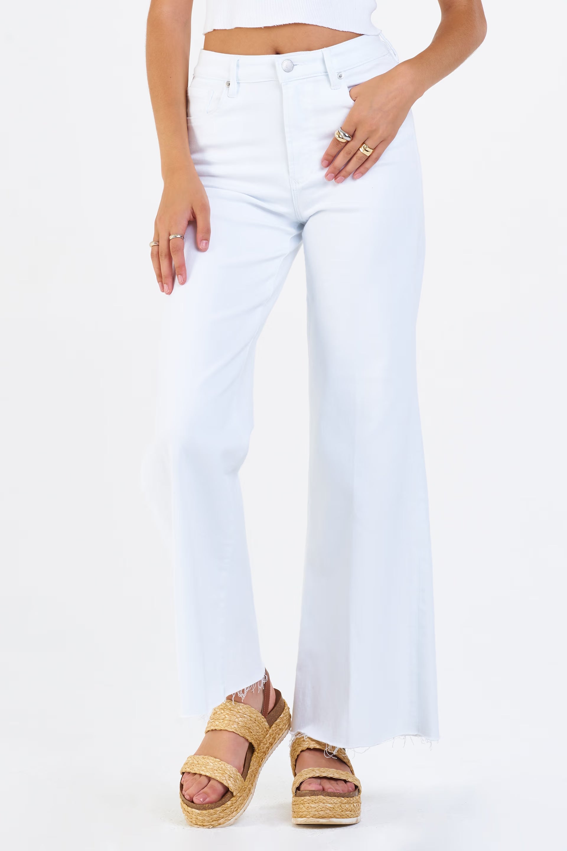 Fiona Wide Leg Denim - White