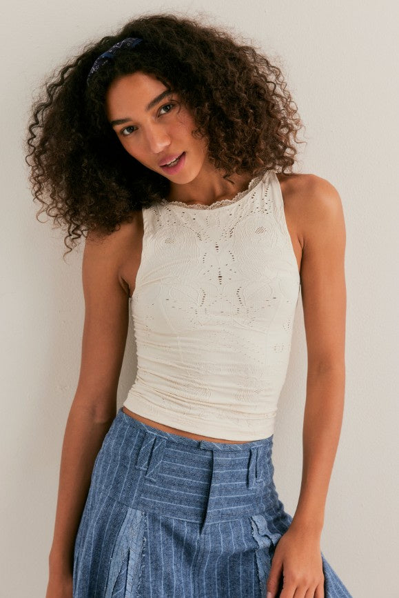 Flirty Flutters Tank - Clean Ivory
