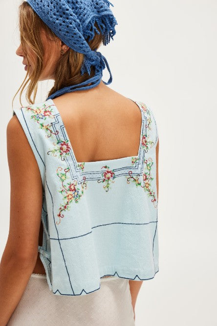 Garden Wall Top - Blue Combo