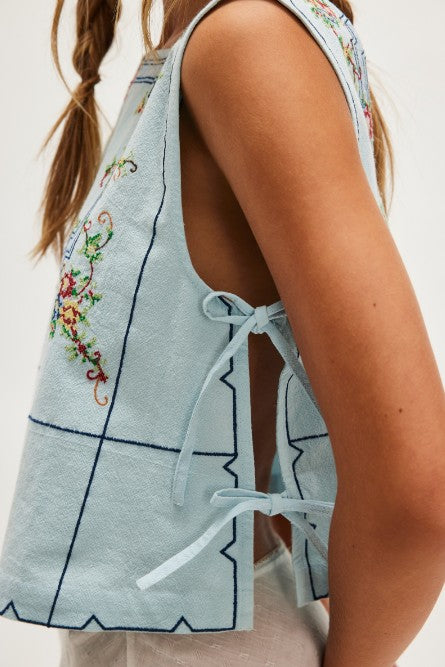 Garden Wall Top - Blue Combo