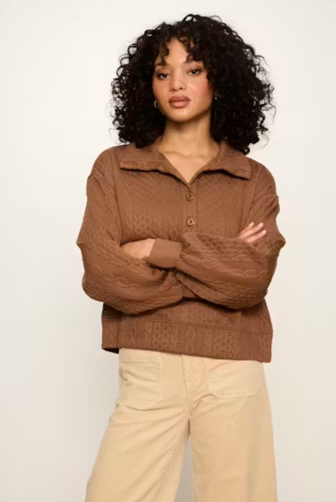 Halley Relaxed Pullover - Cocoa Powder