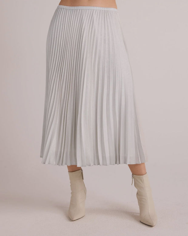 Hand Pleated Midi Skirt - Metallic Opal