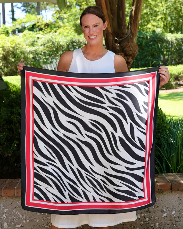 Harper Striped Scarf - Large - Red / Black
