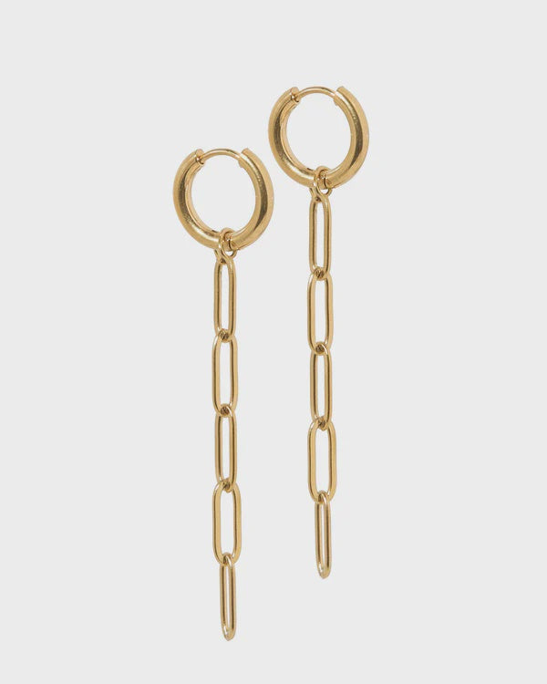 Palmer Paperclip Huggie Earrings