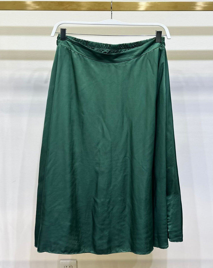 Solid Italian Maxi Skirt - Hunter Green