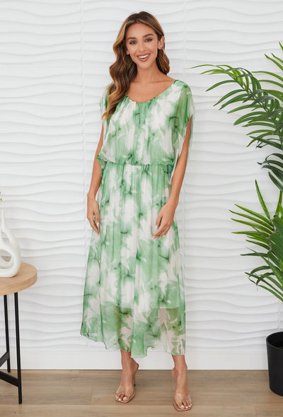 Magnolia Print Maci Dress - Green