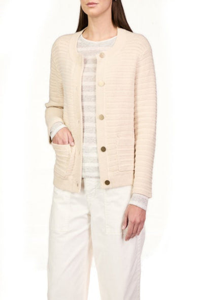 Pointelle Knitted Jacket - Oat