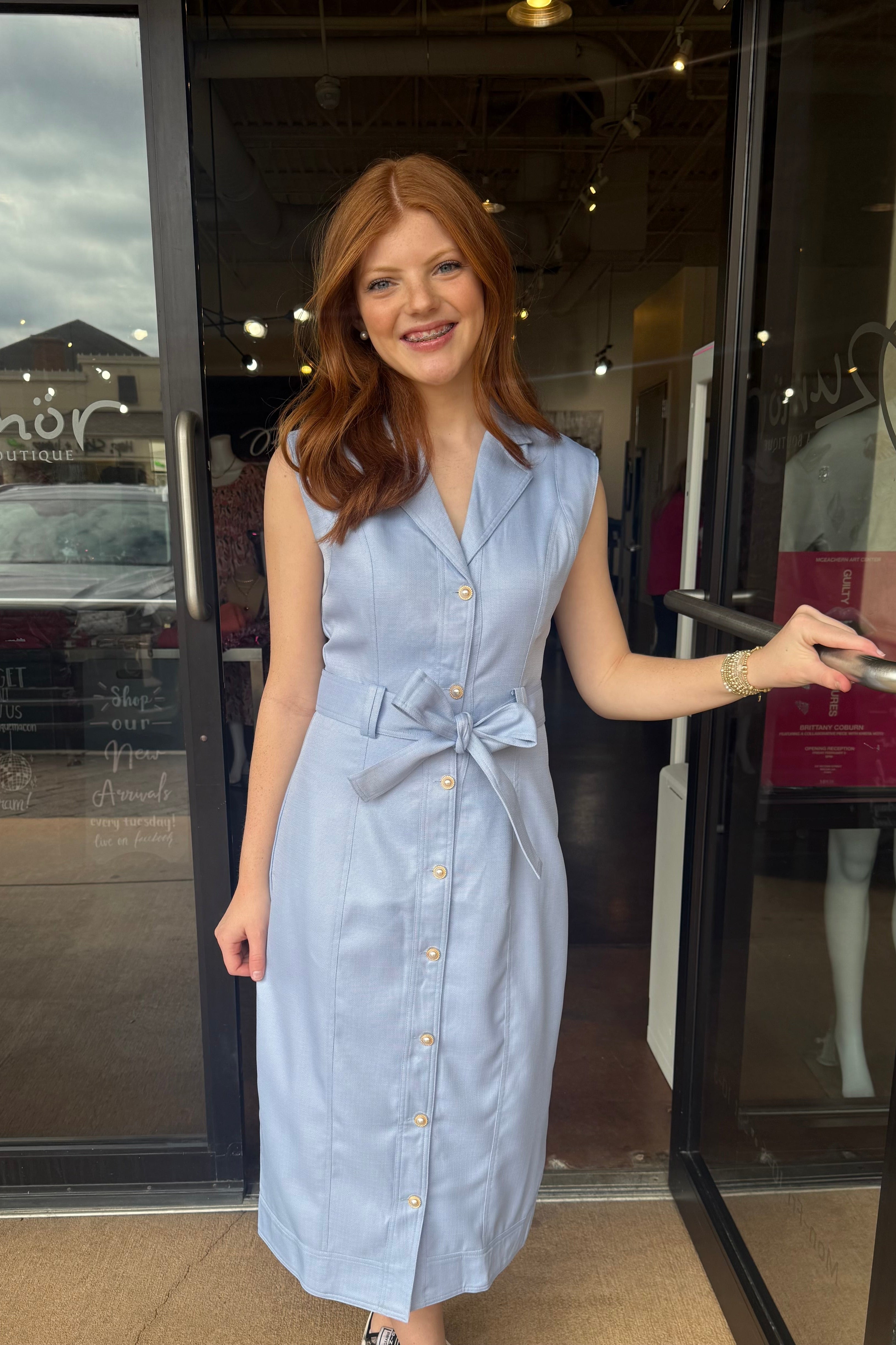 Jacqueline Midi Dress - Spa Blue