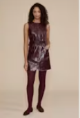 Julian Faux Leather Mini Dress - Wine