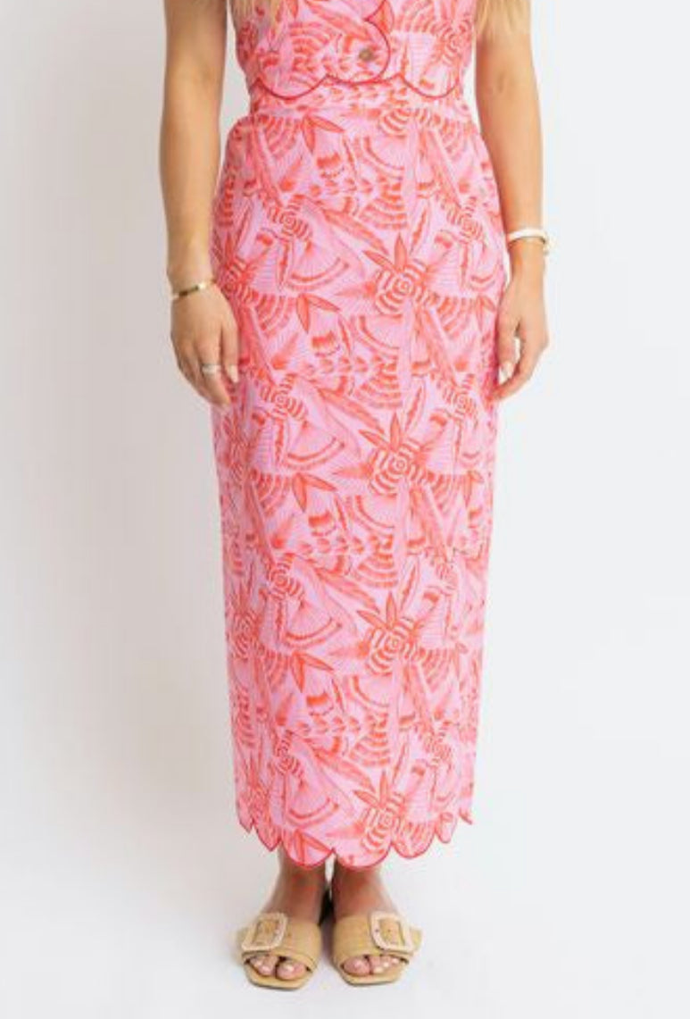 Tropical Maxi Skirt - Pink