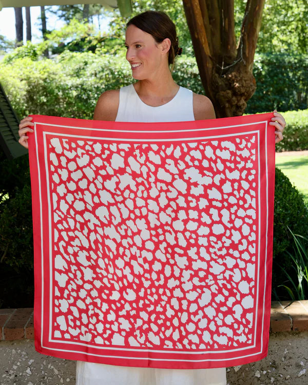 Lawson Leopard Scarf - Large - Red / White