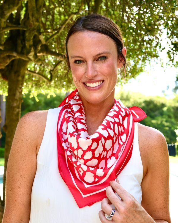 Lawson Leopard Scarf - Medium - Red / White