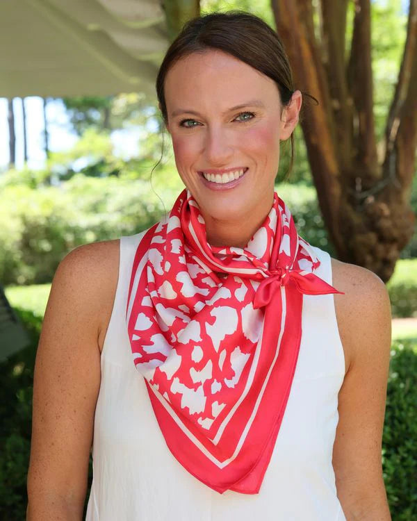 Lawson Leopard Scarf - Large - Red / White