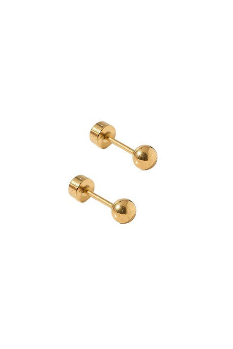Micro Evelyn Gold Screwback Stud Earrings