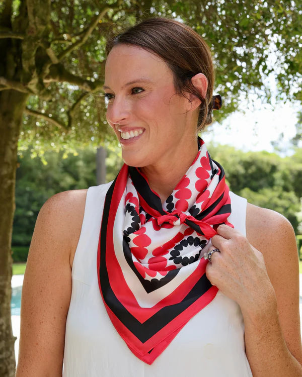 Lucy Floral Scarf - Large - Red / Black