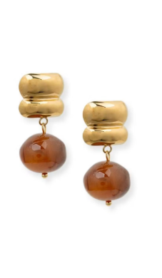Lume Drop Earrings - Brown