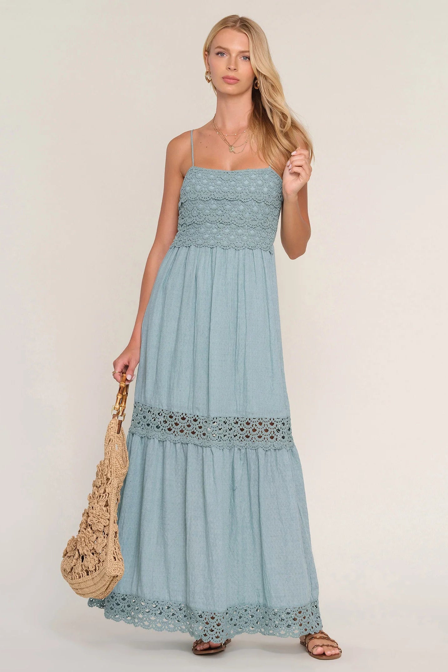 ree marie crochet dress Retro Granny Crochet Dress, XS / Mocha