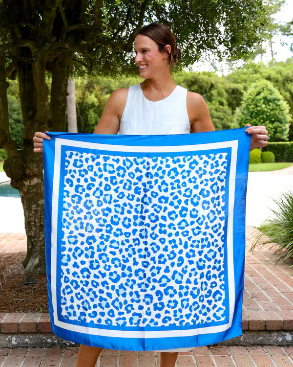 Meredith Spotted Scarf - Large - Blue / White
