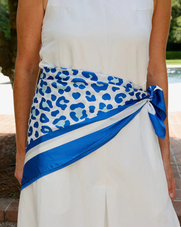 Meredith Spotted Scarf - Large - Blue / White
