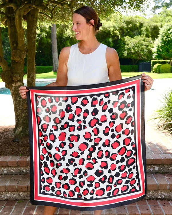 Meredith Spotted Scarf - Large - Red / Black