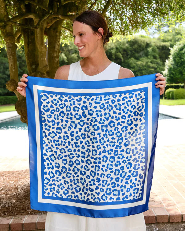 Meredith Spotted Scarf - Medium - Blue / White