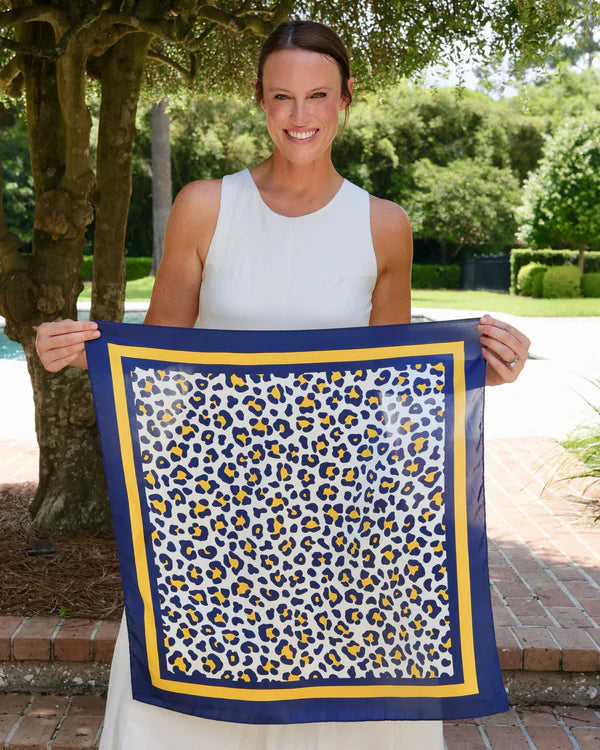 Meredith Spotted Scarf - Medium - Navy / Gold