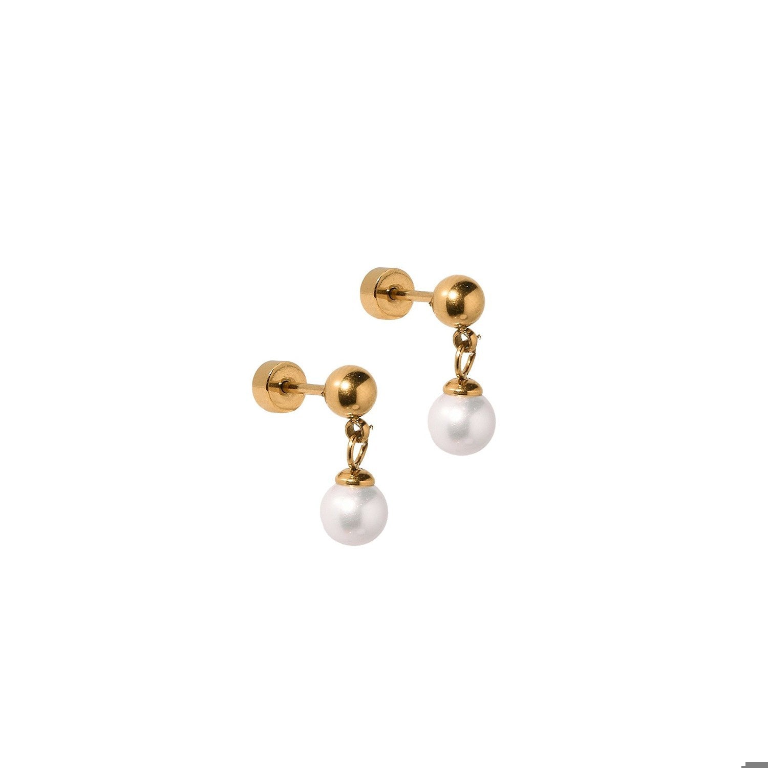 Screwback Stud Earrings - Millie Pearl Gold