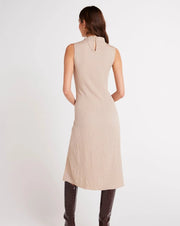 Blair Mock Neck Midi Dress - Light Oak