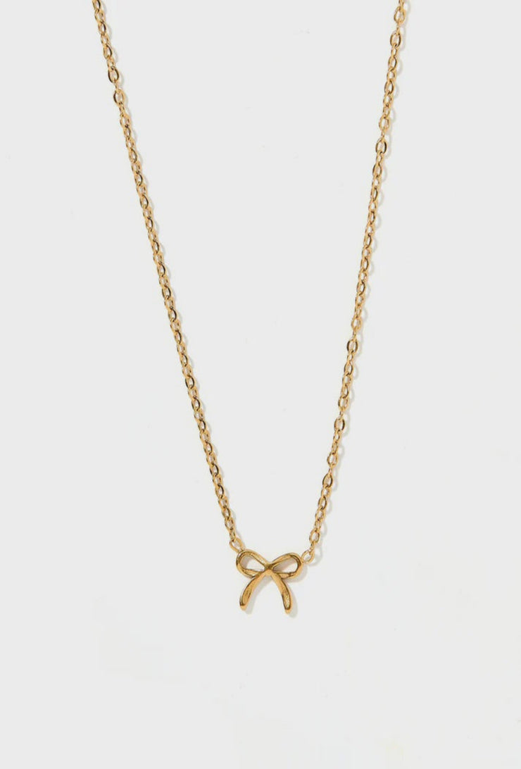 Sadie Bow Necklace - Gold