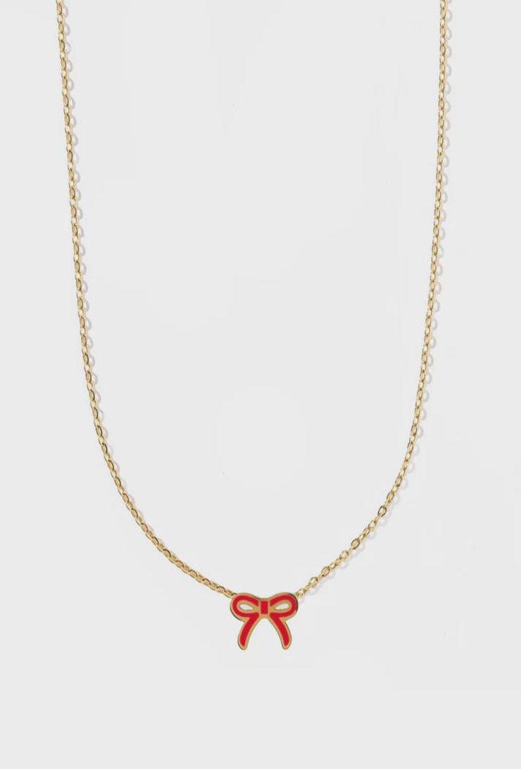 Sadie Bow Necklace - Red
