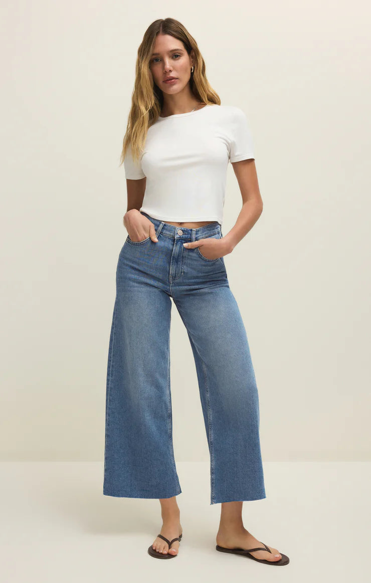 Nova Crop High Rise Wide Leg Jean - Fresca