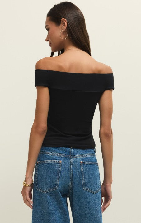 Second Skin Off Shoulder Top - Black
