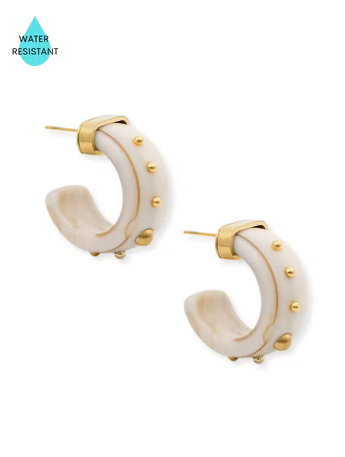 Oria Dot Earrings - Beige
