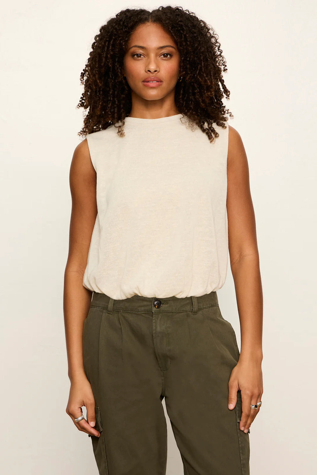 Quinn Bubble Shell Tank - Bone