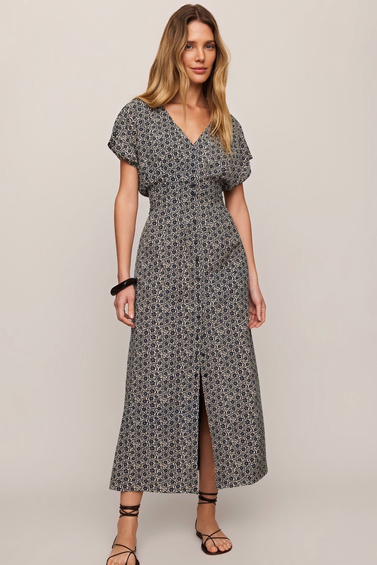 Sanna Iris Floral Midi Dress - Eclipse
