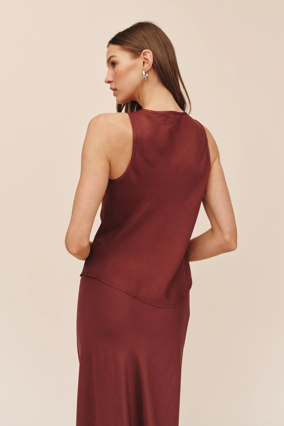 Scoop Neck Tank - Smoked Crimson