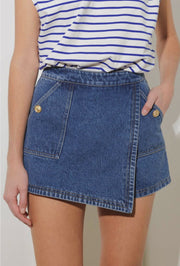 Washed Denim Skort