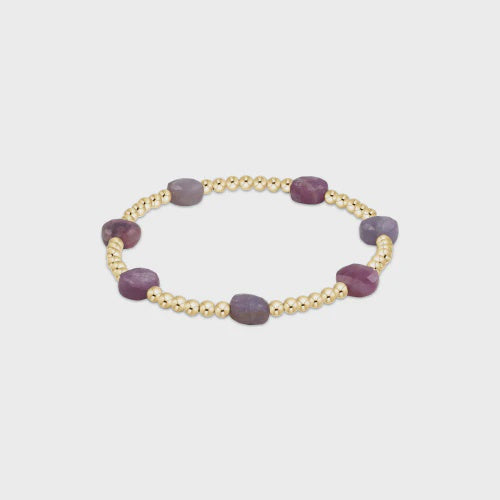 Admire Gold 3mm Bead Bracelet - Ruby