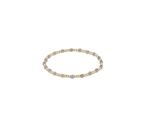 Gemstone Gold Sincerity Pattern 3mm Bead Bracelet - Labradorite